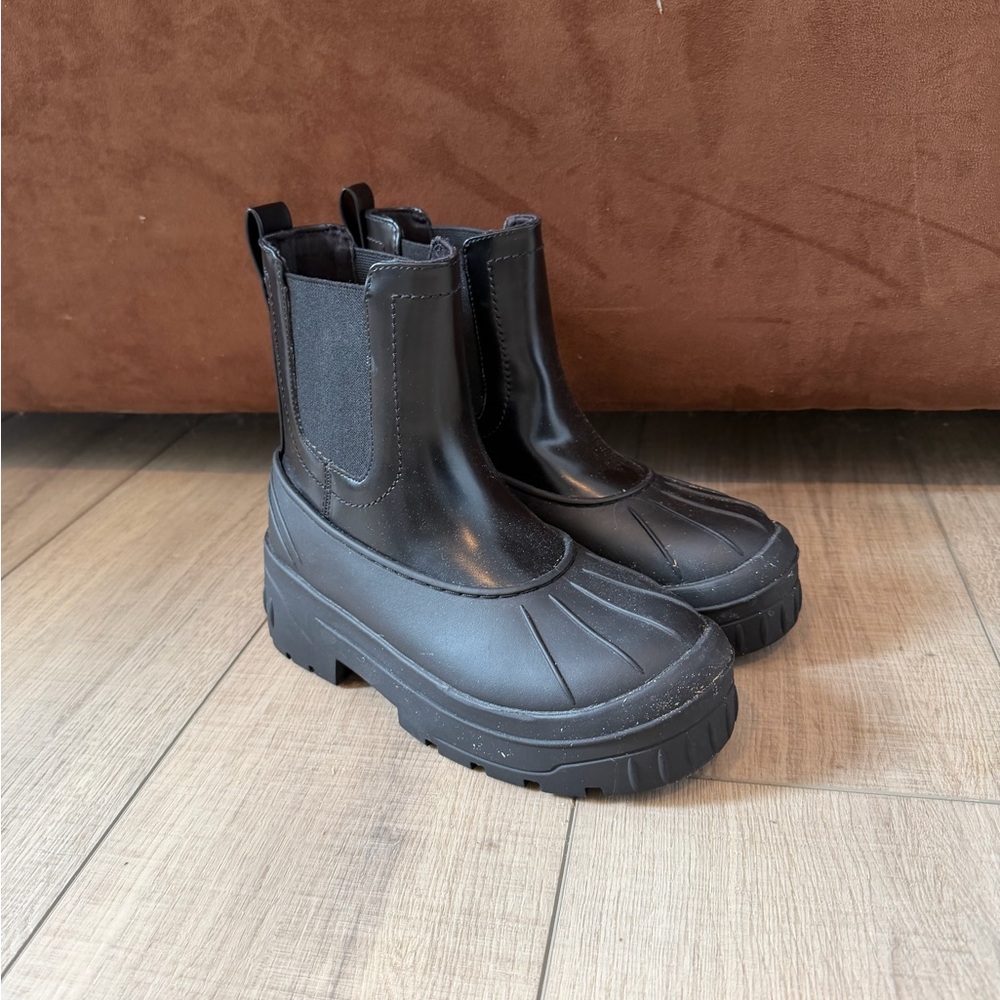 H&M Black Waterproof Ankle Boots